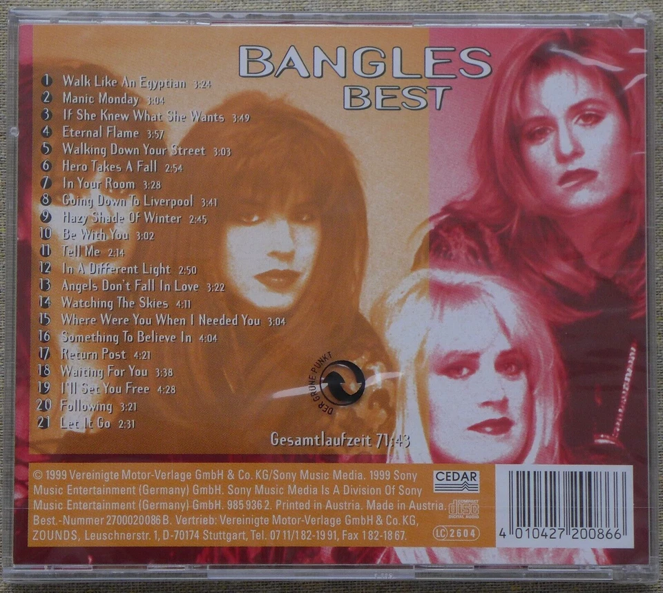 BANGLES - BEST - MANIC MONDAY - ZOUNDS - NEU (EINGESCHWEISST) - Bild 2 von 2