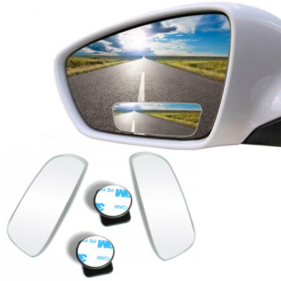 2 Pack Slim Square 360° Rotate + 20° Sway Adjustabe Blind Spot Mirror, Ampper Hd Glass Convex Wide Angle Rear View Car Suv Universal Fit Stick On Lens (608613214687)