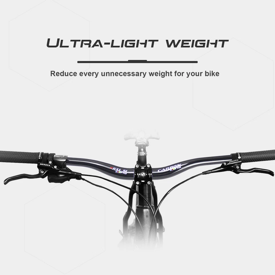 Manillar de carbono MTB 31,8 mm bicicleta de montaña barra plana/elevadora 680/700/720/740 mm Foto 4 de 4