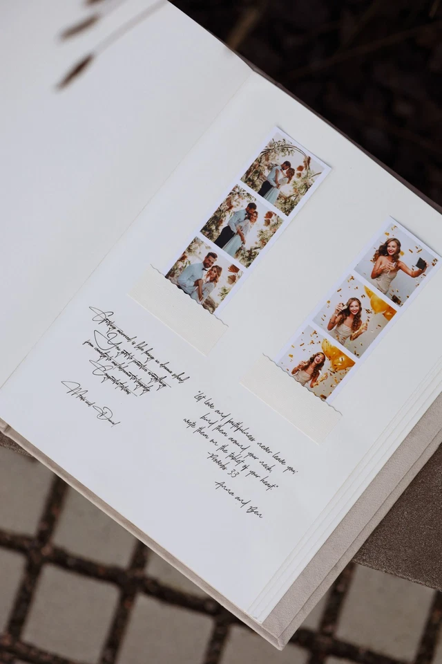 Wedding photo album with names, guest book with pockets for instant pictures - Image 4 of 4