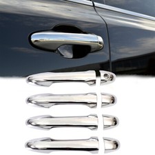 Gloss Chrome Silver Door Handle Plastic Cover 1 Keyholes Fits 14-19 Highlander