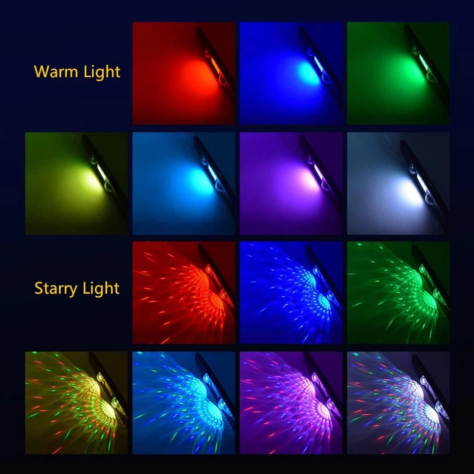 RGB Plug-in Car USB Charge Car Interior Neon Light Starry Roof Under Dash Star - Image 4 of 4