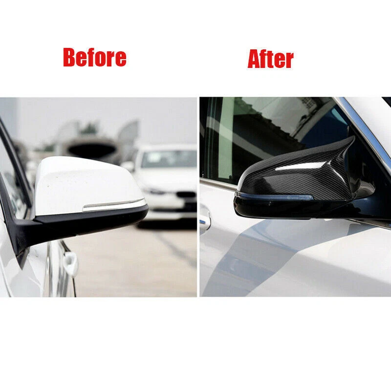 Real Carbon Fiber Rearview Mirror Cover Caps for BMW F10 F06 F12 F13 F01 F02 - Image 3 of 4