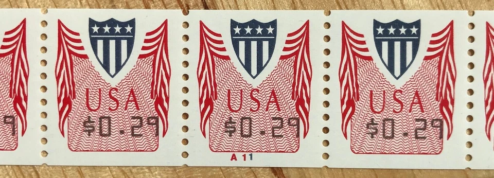 SCOTT #CVP32 SHIELD COMPUTER VENDED PERF 9.9 VERTICAL (1994) PNC5 PLATE #A11 MNH - Image 2 of 3