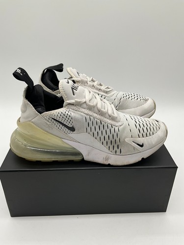 Nike Air Max 270 scarpe sneakers donna taglia 6,5 bianco nero punta tonda stringate - Foto 2 di 17