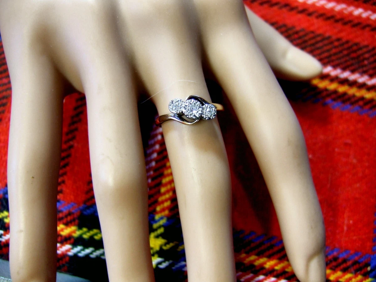 9 ct GOLD second hand diamond ring eBay