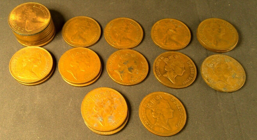 1971-1990 Great Britian Copper 2 Pence Coin Lot of 23 - Picture 2 of 3