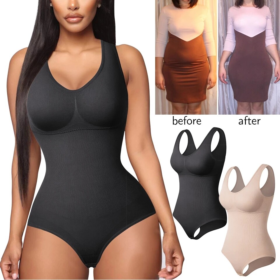 Women's Shapewear Bodysuit Seamless Tummy Control Body Shaper Waist Trainer  Slim