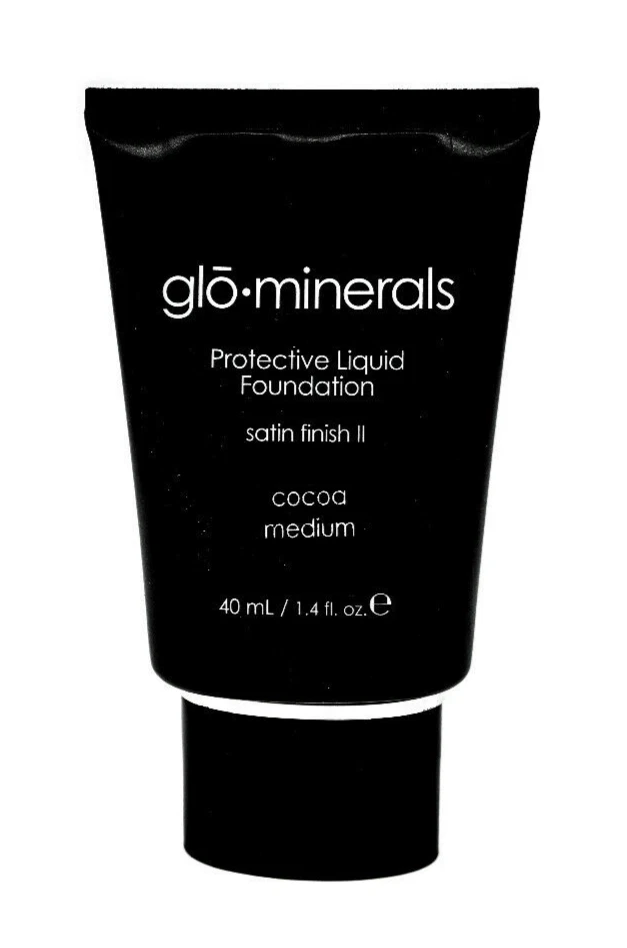 Glo Minerals Protective Liquid Foundation (Cocoa Medium) 1.4 oz / 40 ml NIB - Image 2 of 4