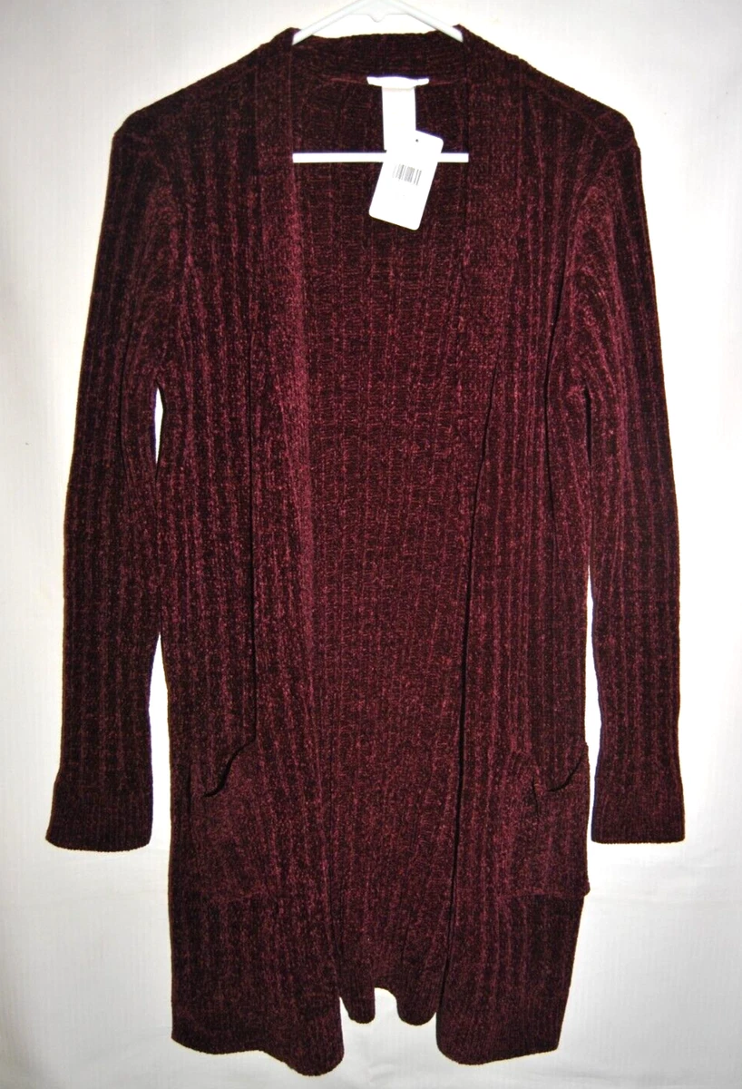 Womenu0026#039;s MATTY M Chenille Wine Color Cardigan Sweater Size M NWT | eBay