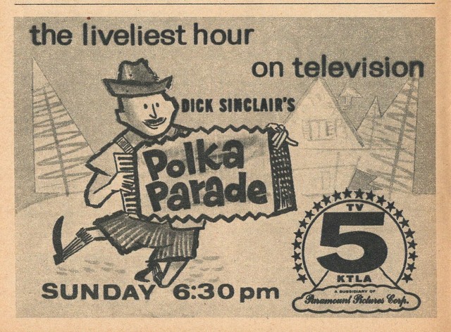 1962 KTLA LOS ANGELES TV GUIDE AD DICK SINCLAIR HOSTS POLKA PARADE EBay