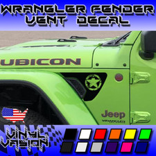Distressed Star Fender Vent Decals For Jeep Wrangler Rubicon Jl 2018 - 2026