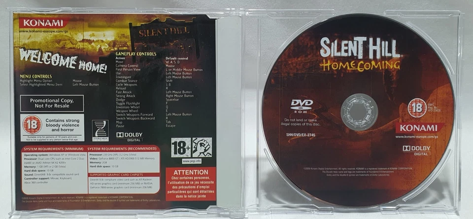 Silent Hill: Homecoming PC DVD-ROM Full Game Promo NEW Unused Not Sealed - Image 4 of 4