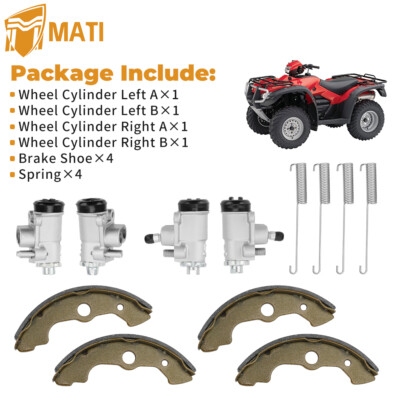 4xFront Brake Wheel Cylinders W/Shoes Hole Plug Kit For Honda Foreman 450 TRX450 - Foto 4