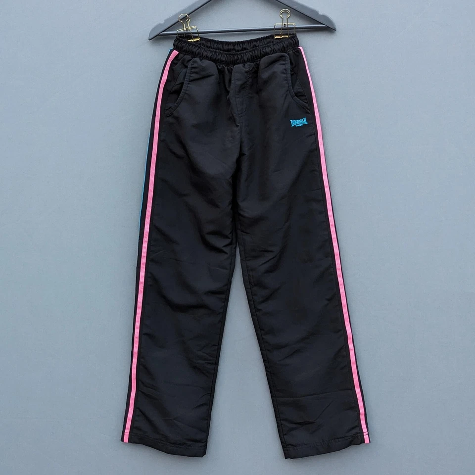Lonsdale Girls Tracksuit Bottoms Trousers Joggers Lined Pink Blue Stripe 13 yrs - Image 3 of 4