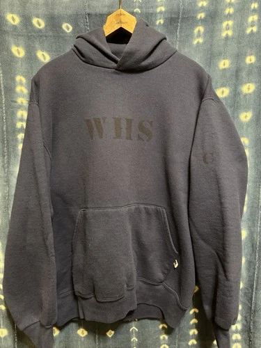 Vintage 90s Russell Athletic Custom WHS Stenciled Hoodie Sweatshirt Size Large - product listing photo