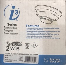 System Sensor 2W-B i3 Series 2-wire Photoelectric Smoke Detector. NEW!!!