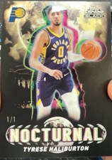 Marketplace image: Topps Chrome Black Nocturnal Superfractor 1/1 Tyrese Haliburton