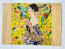 Gustav Klimt (Handmade) Mixed Media Paper Drawing Signed and Stamped