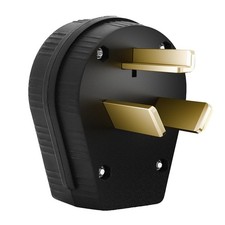 30Amp 3-Prong Dryer Plug - Nema 10-30P, 30 Amp, 125/250 Volt Angle Black