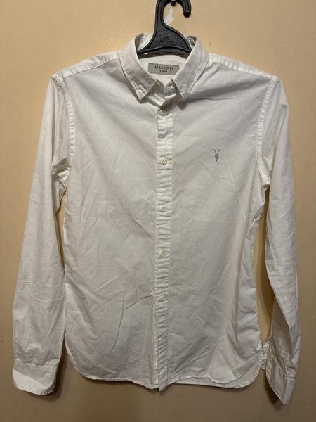 Men AllSaints Shirt White Cotton 34 / XS / 42 #4X9W