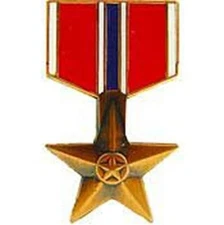 Bronze Star Medal Military Issue US Genuine Hat Lapel Pin 1-3/16"