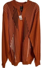 MIKO Rust Wool Blend 1/4 Zip Pullover Sweater Retro Men’s Sz 2XL NEW