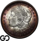 1921 Morgan Silver Dollar Coin, Beautiful Bullet Toner Gem