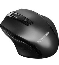 Amazon Basics Ergonomic Wireless Mouse 2.4 GHz Optical, DPI Adjustable NEW