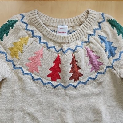 NWT HANNA ANDERSSON FESTIVE FOREST HOLIDAY FAIR ISLE SWEATER DRESS 120 ...