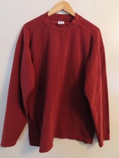 Vtg Columbia Mens Size XL Spell Out Mock Neck Fleece Sweater Red Polyester - A31