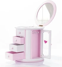 Renawe Girls Musical Jewelry Box Necklace Storage Accessories Gifts Cute Kids Je