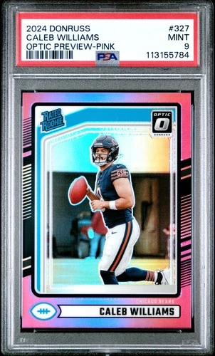 2024 Donruss #327 Caleb Williams Optic Rated Rookie Preview Pink PSA 9