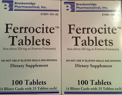 Breckenridge Pharma Ferrocite Iron Dietary Supplement Blood Health 100ct 2 Pack