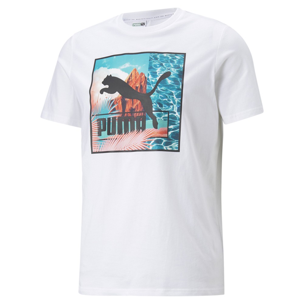 PUMA  Vacation Vibe Graphic Crew Neck Short Sleeve T-Shirt Mens Size M  Casual T