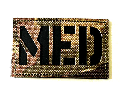 IR REFLECTIVE MED (MEDIC) INSIGNIA PATCH, HOOK & LOOP  (EMS1) US ARMY / USAF