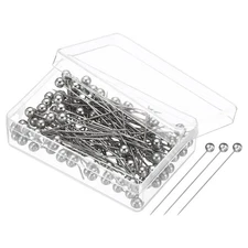 200 Pcs Sewing Pins 1.5" Straight Pin with Plastic Pearlized Ball Head Silver