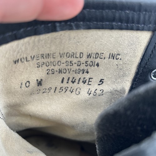 VTG 1994 Men Military Wolverine World Wide Black Steel Toe Combat Boots 10W 👀👇 - Picture 8 of 16