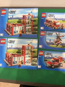 LEGO CITY Lot Fire Station 60004 Fire Helicopter 60010-2 Read Description Used