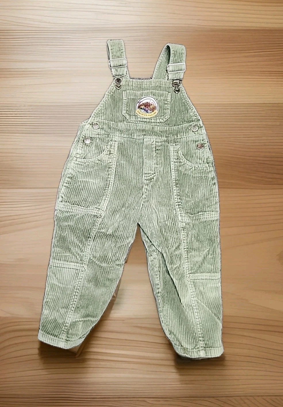 Vintage Bugle Boy Discover Overalls Kids Junior Size 4 Corduroy Olive Rare 90s