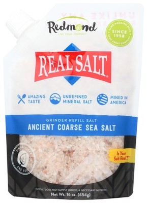 Real Salt COARSE Salz, 454g Nachfüllbeutel  natürliches Speisesalz mit grober...