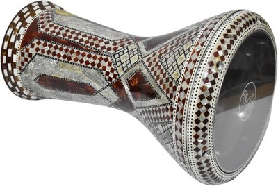 Handmade 17.5'' Arabic Darbuka Doumbek   Classic Tabla Drum with Mother of Pearl