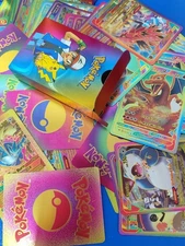 55 PCS Pokémon TCG Iridescent Foil Cards – Rare Charizard GX, Vmax Card Pack