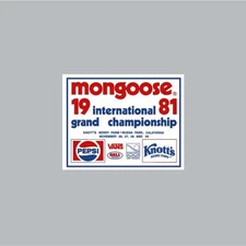 Mongoose - Participant 1981 Knotts Berry Farm White decal - Old school bmx