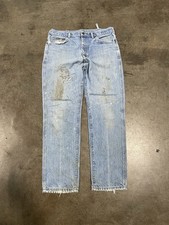 Vintage Lee Riders Denim 36x32 Distressed Patches Stitching