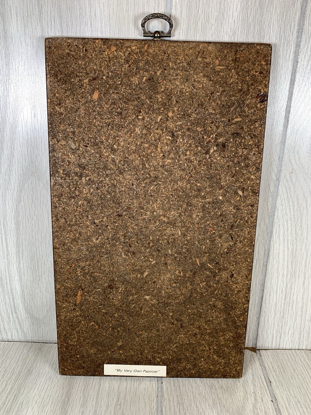 De Grazia Signed  Wall Hanging Wood Plaque Art MY VERY OWN PAPOOSE Decor