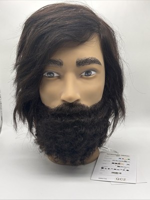 Pivot Point IAN Male Mannequin Head Cosmetology 100% Human Hair Beard New
