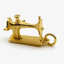 Kaedesigns New 9ct 9K 375 Yellow Gold Sewing Machine Charm Pendant