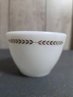 PYREX Tableware by CORNING, SUGAR BOWL no lid MILK GLASS gold laurel leaf border