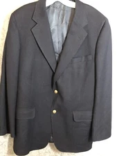 DAKS Blazer Men 42 Blue 100% Wool London Sports Coat Jacket Career Casual